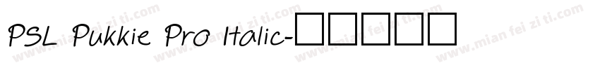 PSL Pukkie Pro Italic字体转换